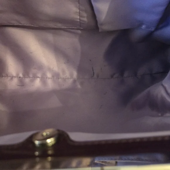 Y2K vintage Coach Signature Frame Carryall. Kisslock. Deep Plum. - Picture 10 of 14